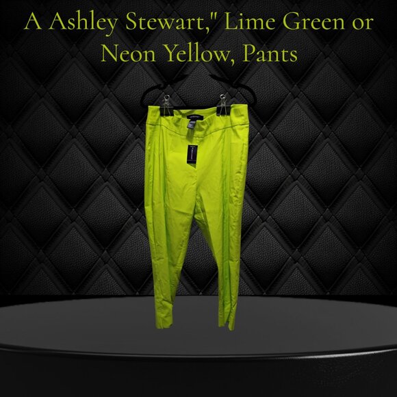 A Ashley Stewart  Lime Green or Neon Yellow, Pants - Picture 1 of 2
